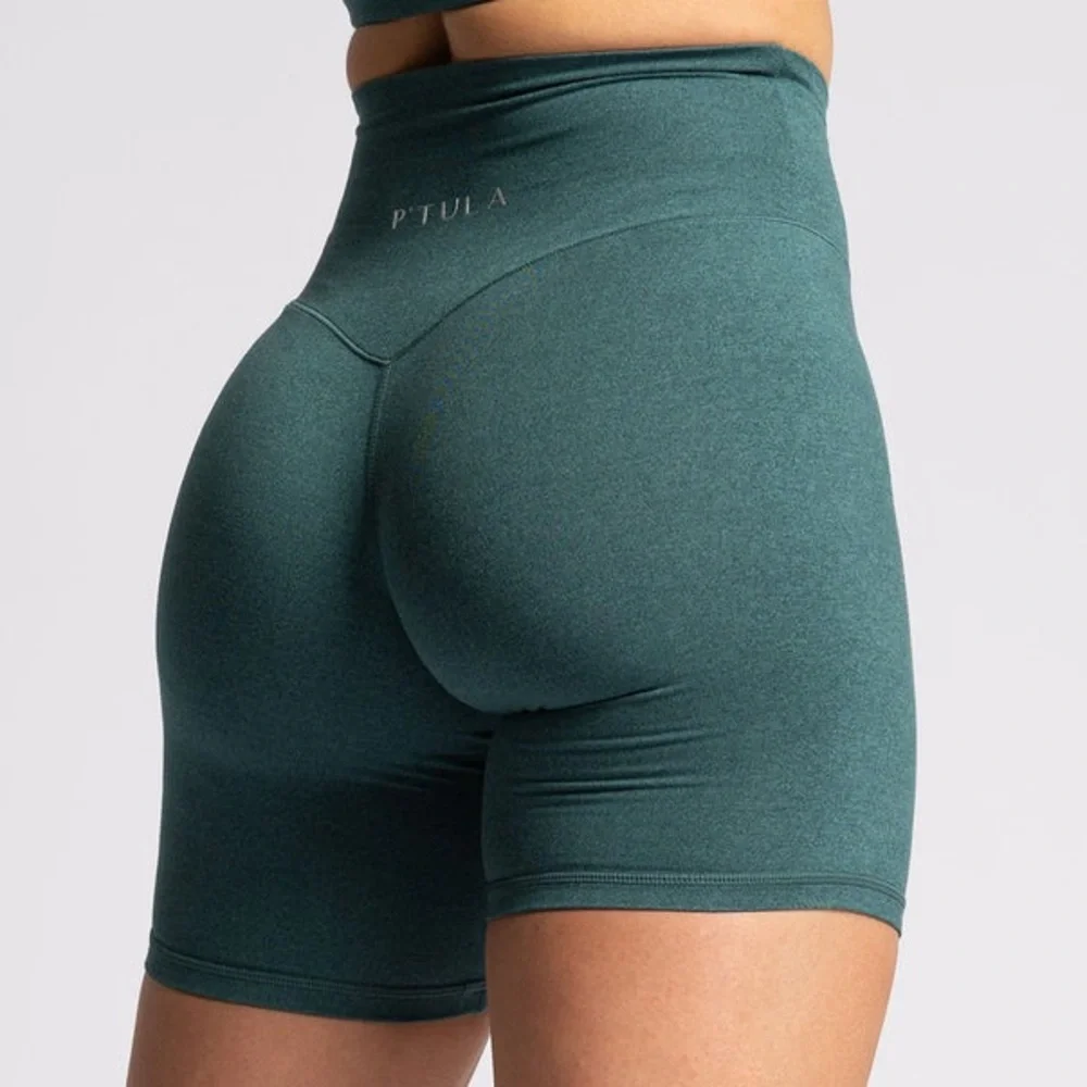 P'tula High-Waisted Compression Barepro Sea Green Shorts Size Small - Picture 3 of 10